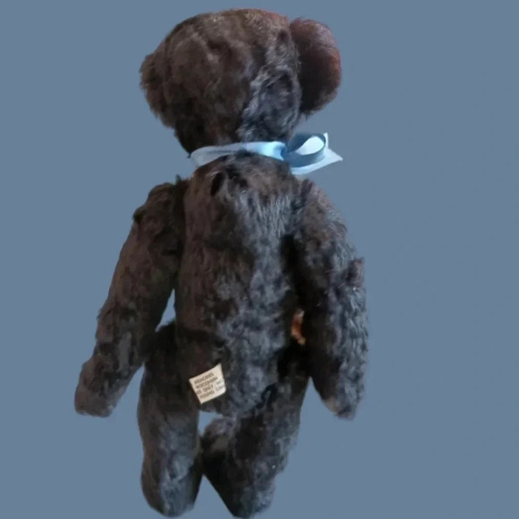 Terry Klink vtg yesterday's memories mohair bear '16" blk/gray - Picture 2 of 7